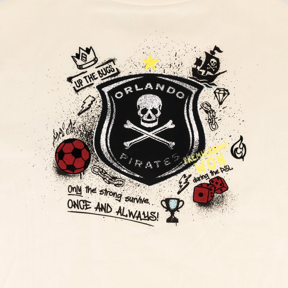 Orlando Pirates Quirky Boxy Tee - Ivory - Old School