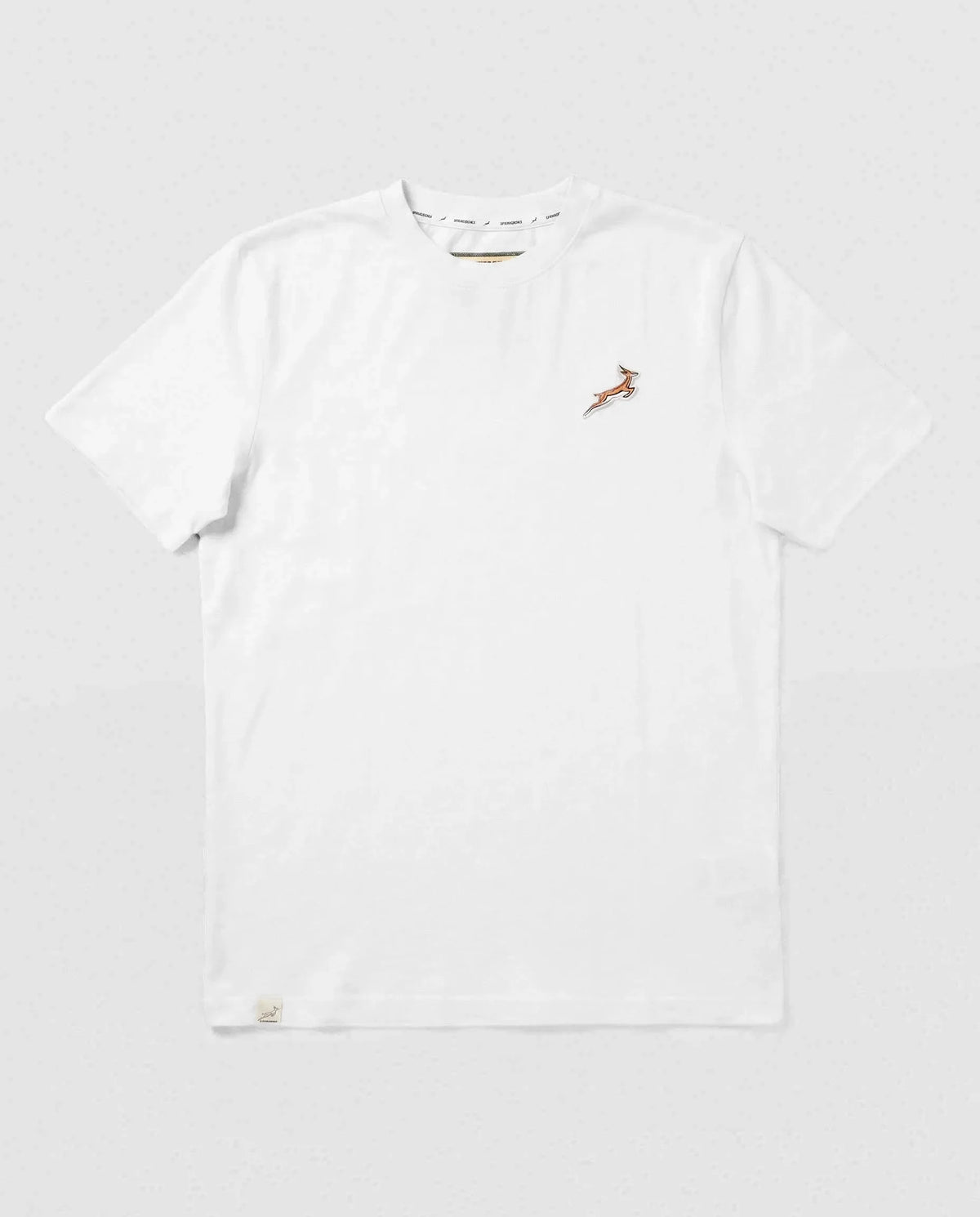 Springboks SML EMB Bok Regular Crew Tee-White