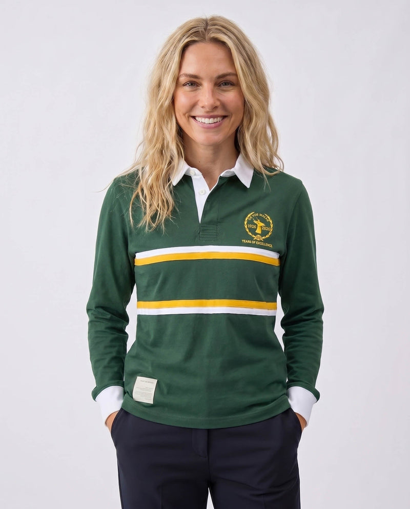 Schools De Vos Malan  Long Sleeve Rugby Jersey Cut & Sew Green