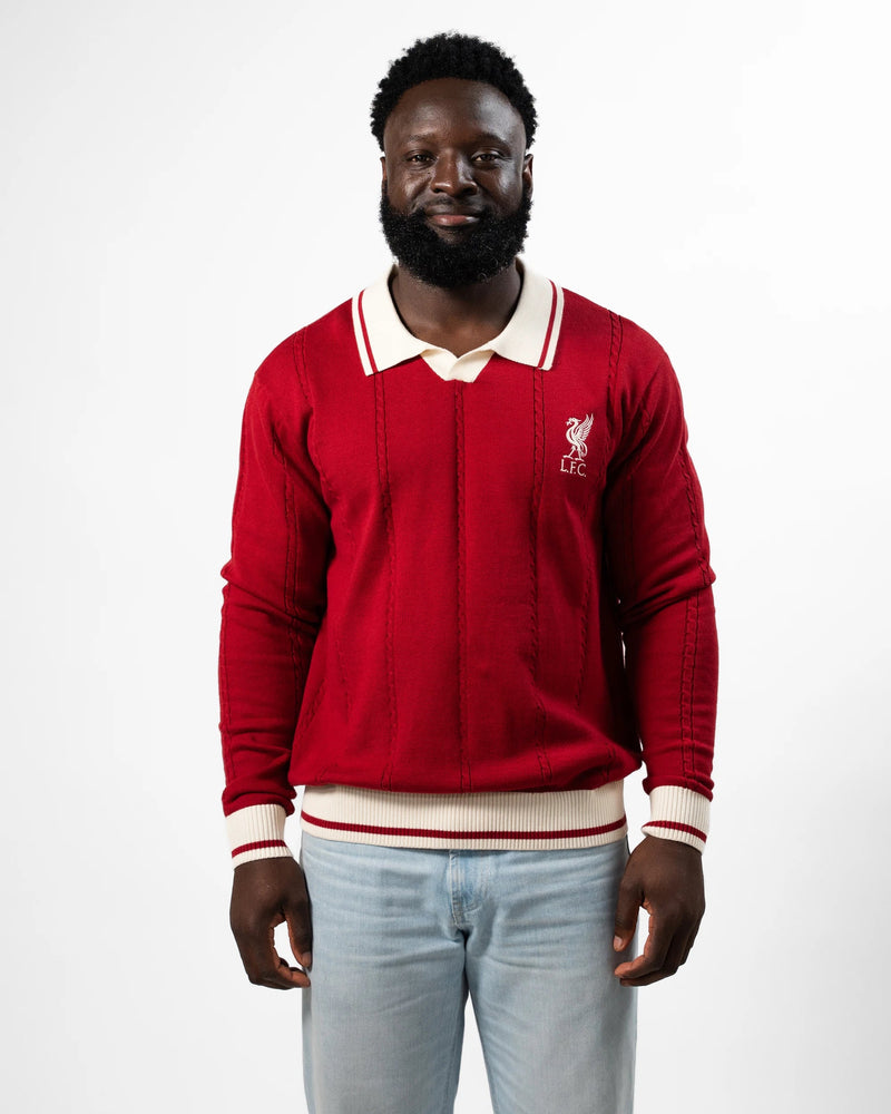 Liverpool Cable LS Knit Red