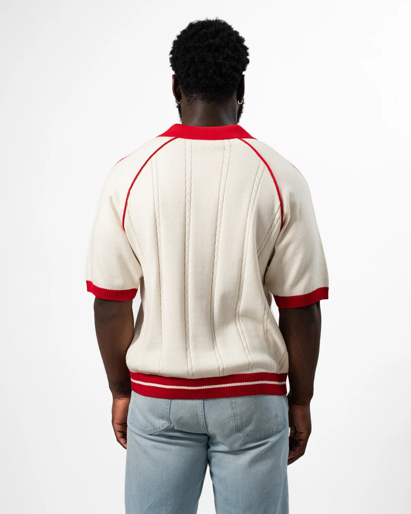 Liverpool Knit SS Polo Ecru