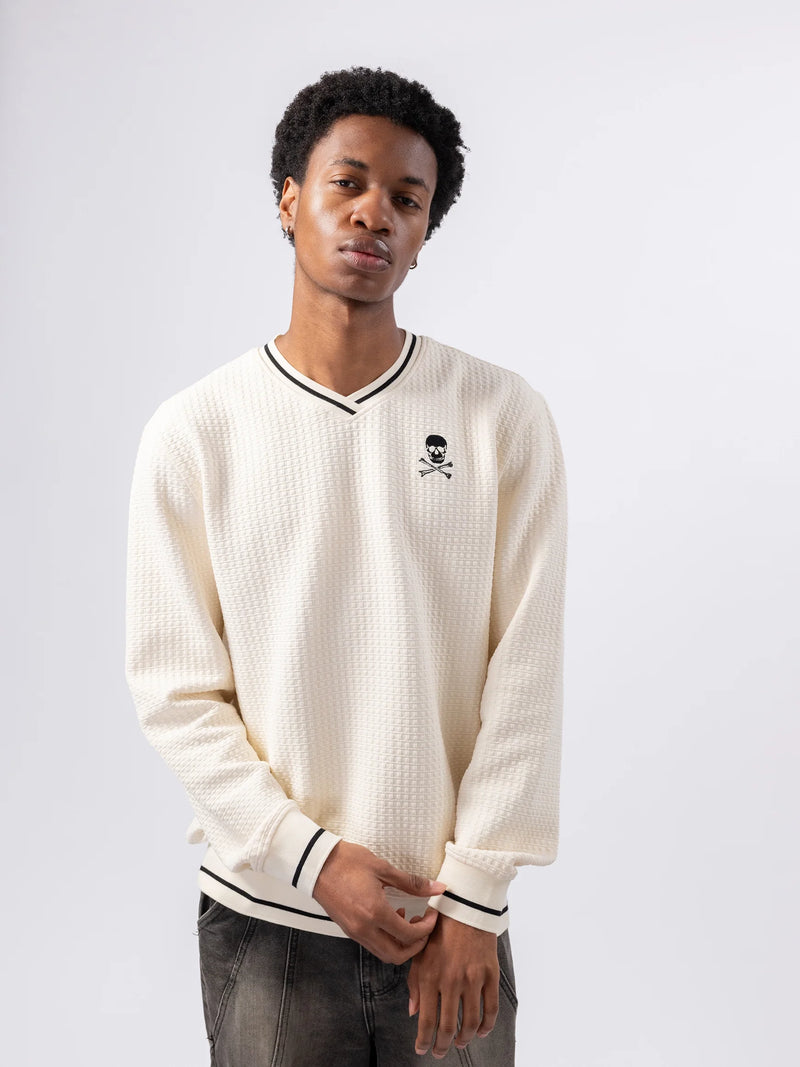 Orlando Pirates V-neck Waffle Sweatshirt White