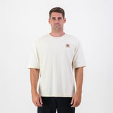 Old School Leisure Protea Woven Badge Relaxed T-Shirts Ivory