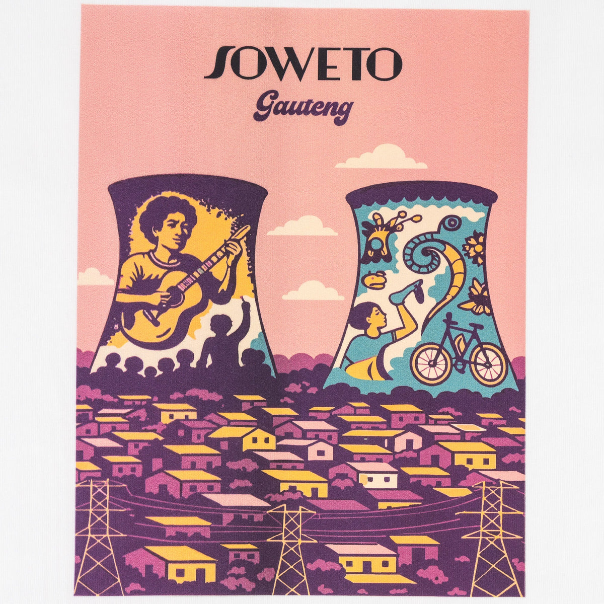 Old School Leisure Men Tops Boxy Tee Soweto HQ White