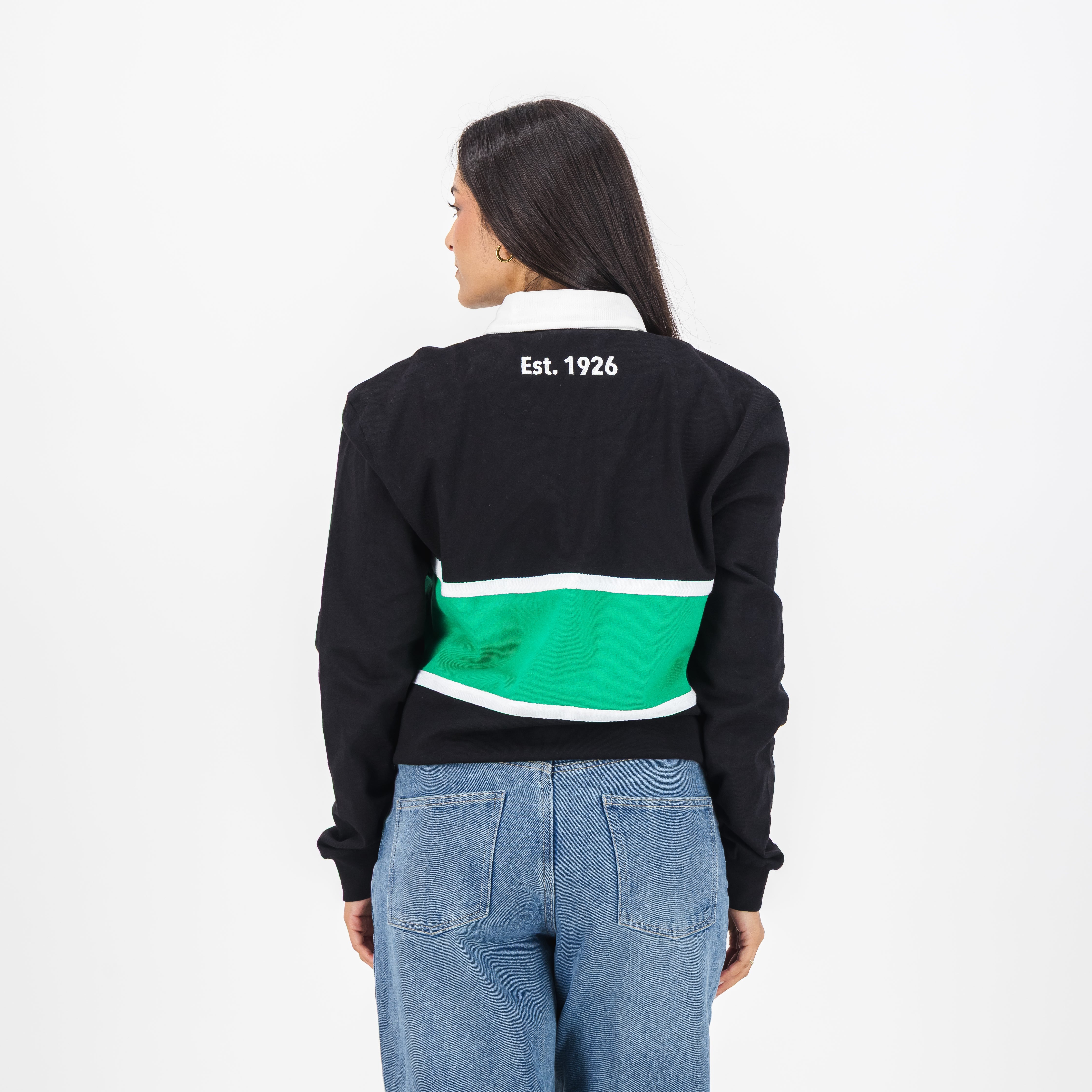 Pearson High School Tops LS Rugby Jersey Cut & Sew Em Black