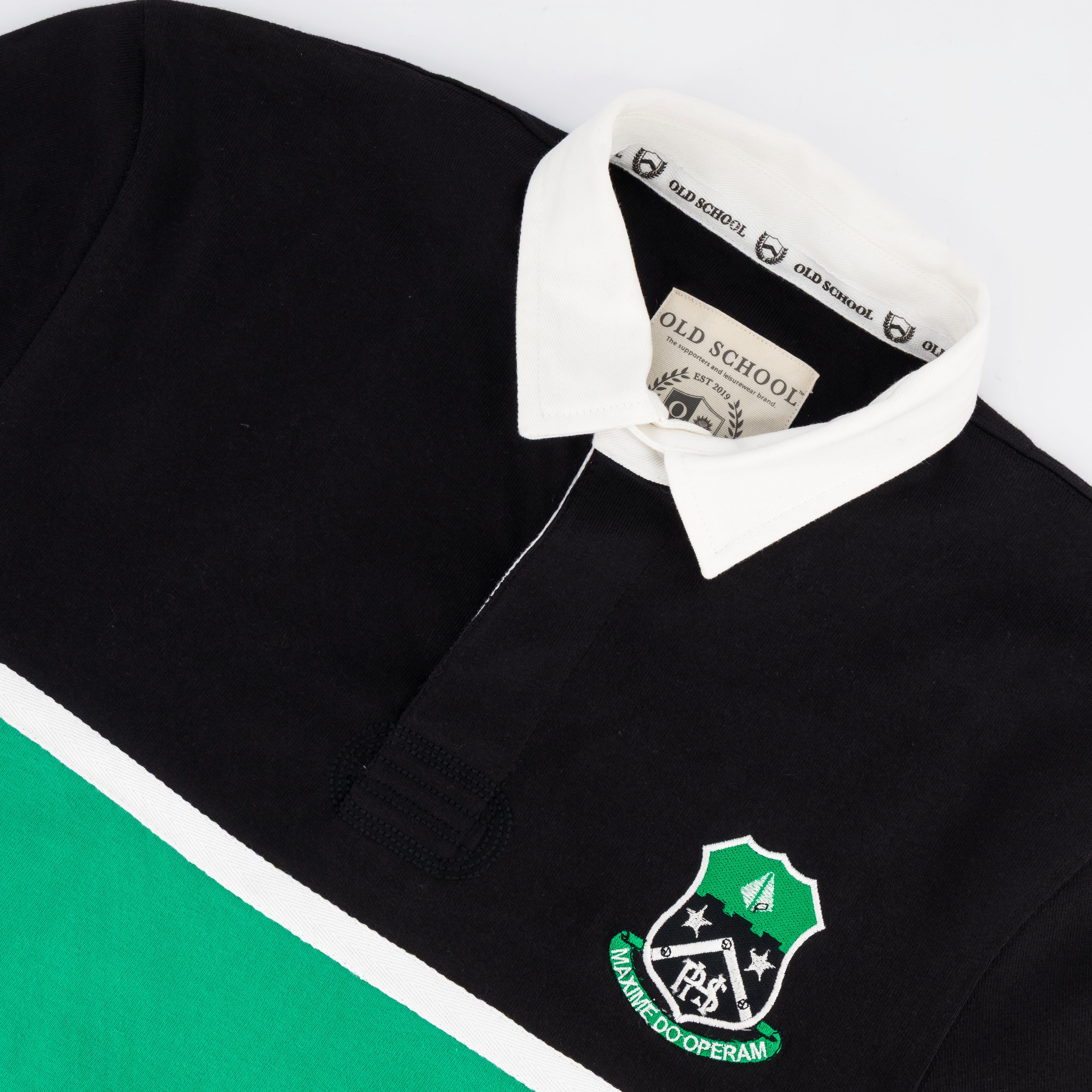 Pearson High School Tops LS Rugby Jersey Cut & Sew Em Black