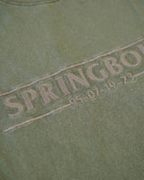 Springboks Four Wins Acid Wash Boxy Crew Tee Rifle Green
