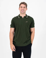 Springboks Tipped Knit SS Polo-Military Olive