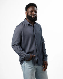 Springboks Jacquard LS Shirt Navy