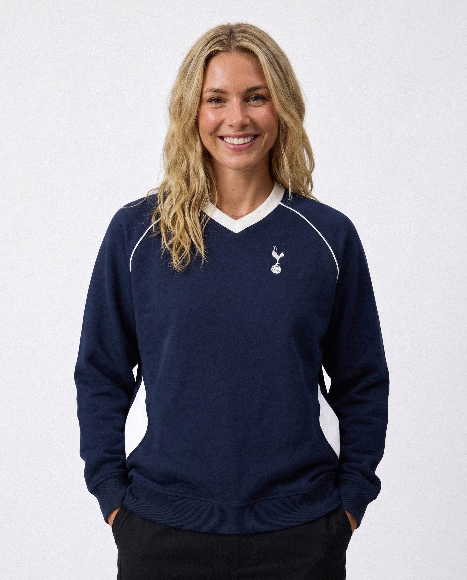 Spurs Colour block V-neck Sweater Navy