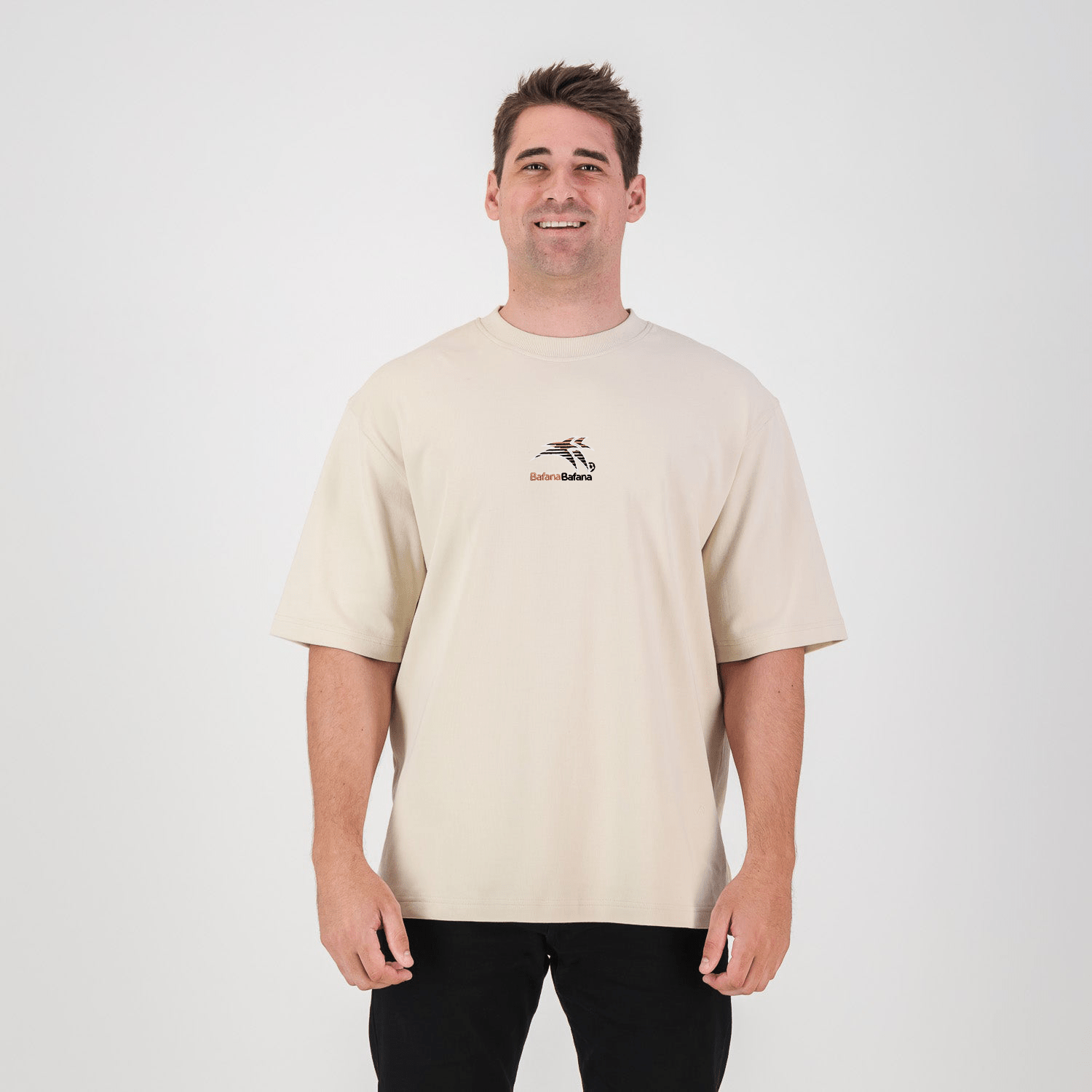 Bafana Bafana Boxy Crew Tee - Ivory - Old School