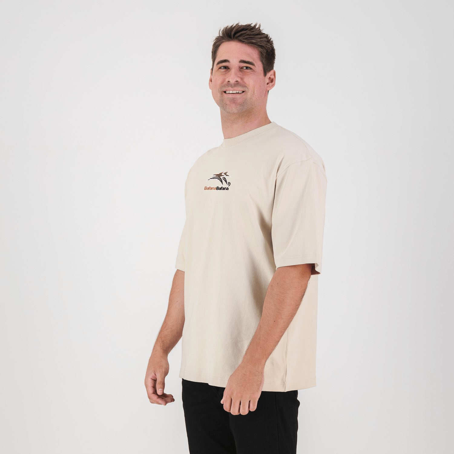 Bafana Bafana Boxy Crew Tee - Ivory - Old School