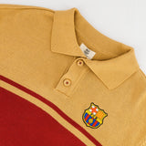Barcelona FC Hoop Button up LS Jersey - Ice Coffee - Old School