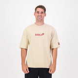 Barcelona FC Word Soccer Ball Barca Boxy Tee - Ivory - Old School