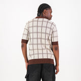 Kaizer Chiefs SS Check Knitted Jersey - Ivory - Old School