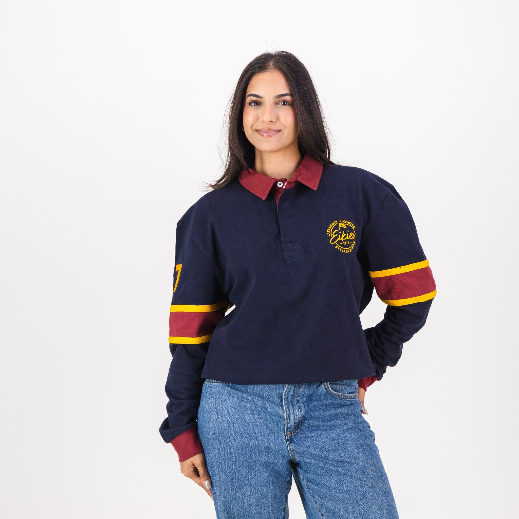 Laerskool Eikestad Tops LS Rugby Jersey Cut & Sew Em Navy - Old School