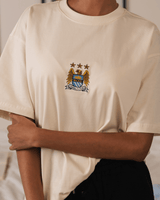 Manchester City Vintage Crest Boxy Tee - Cloud Dancer - Old School