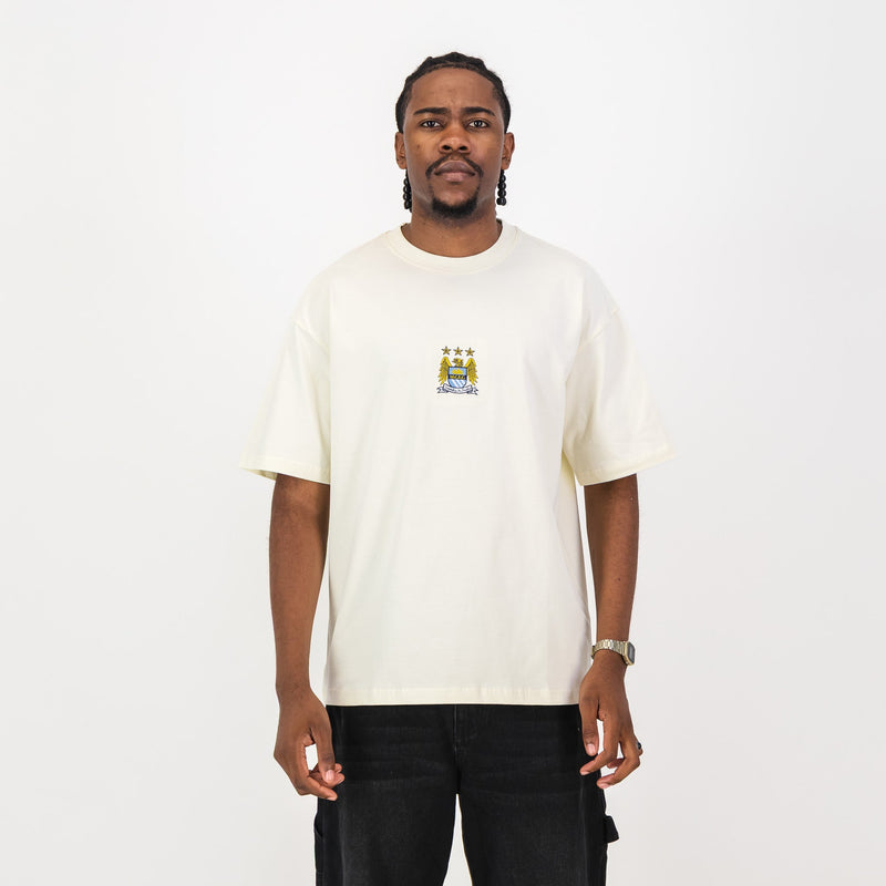Manchester City Vintage Crest Boxy Tee - Cloud Dancer - Old School