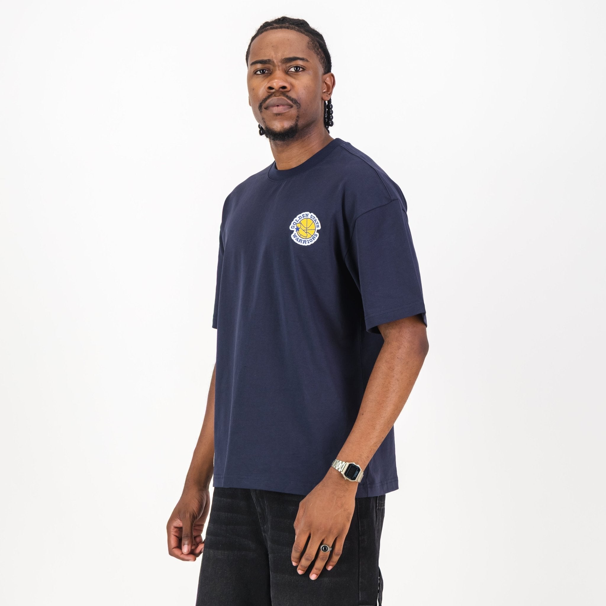 NBA Golden State Warriors Boxy Tee - Navy - Old School