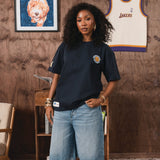 NBA Golden State Warriors Boxy Tee - Navy - Old School