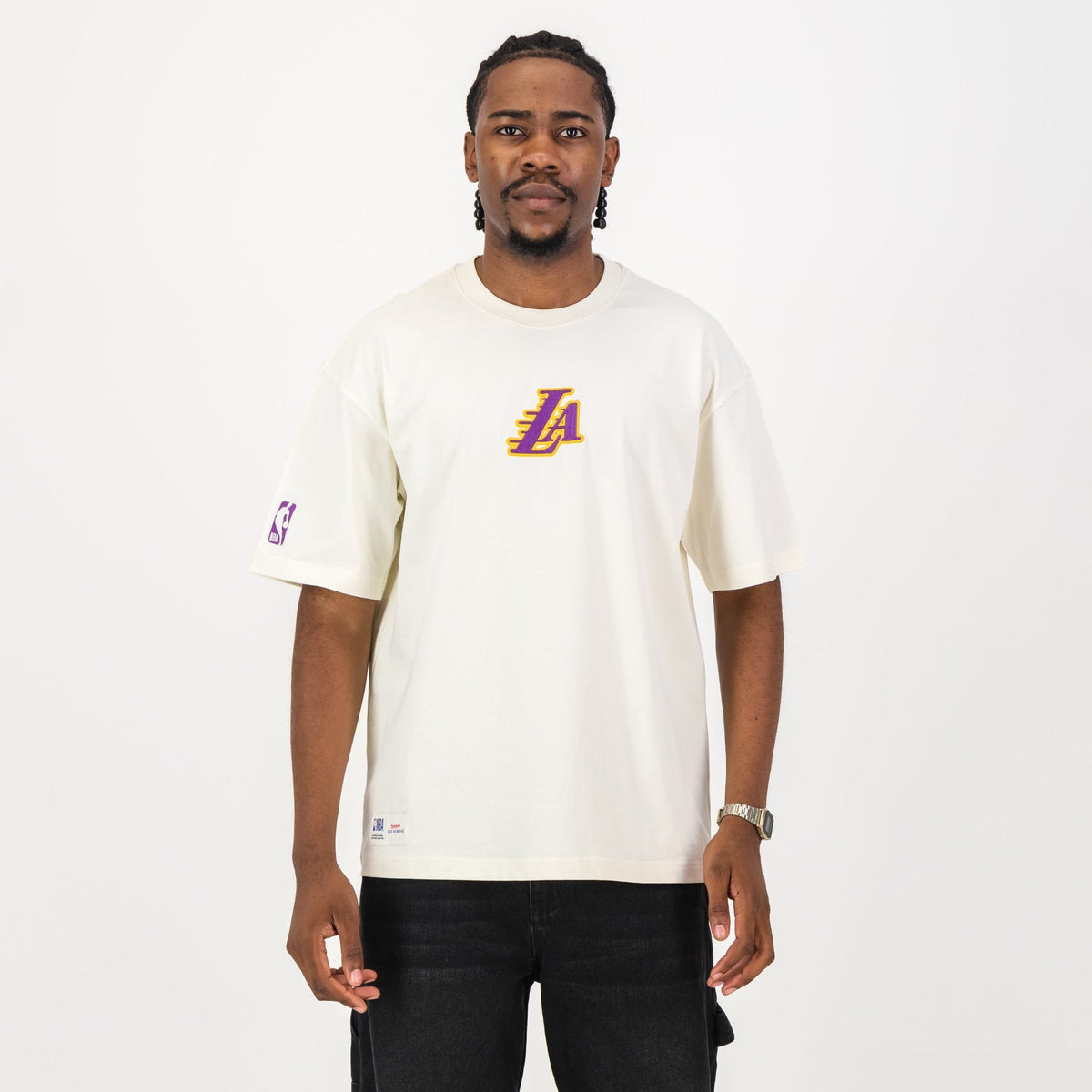NBA LA Lakers Boxy Tee - Ivory - Old School