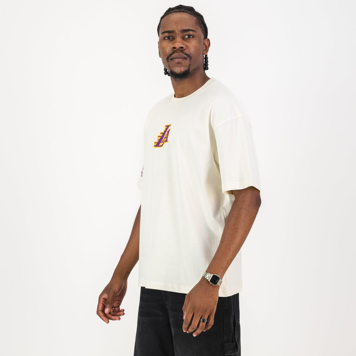 NBA LA Lakers Boxy Tee - Ivory - Old School