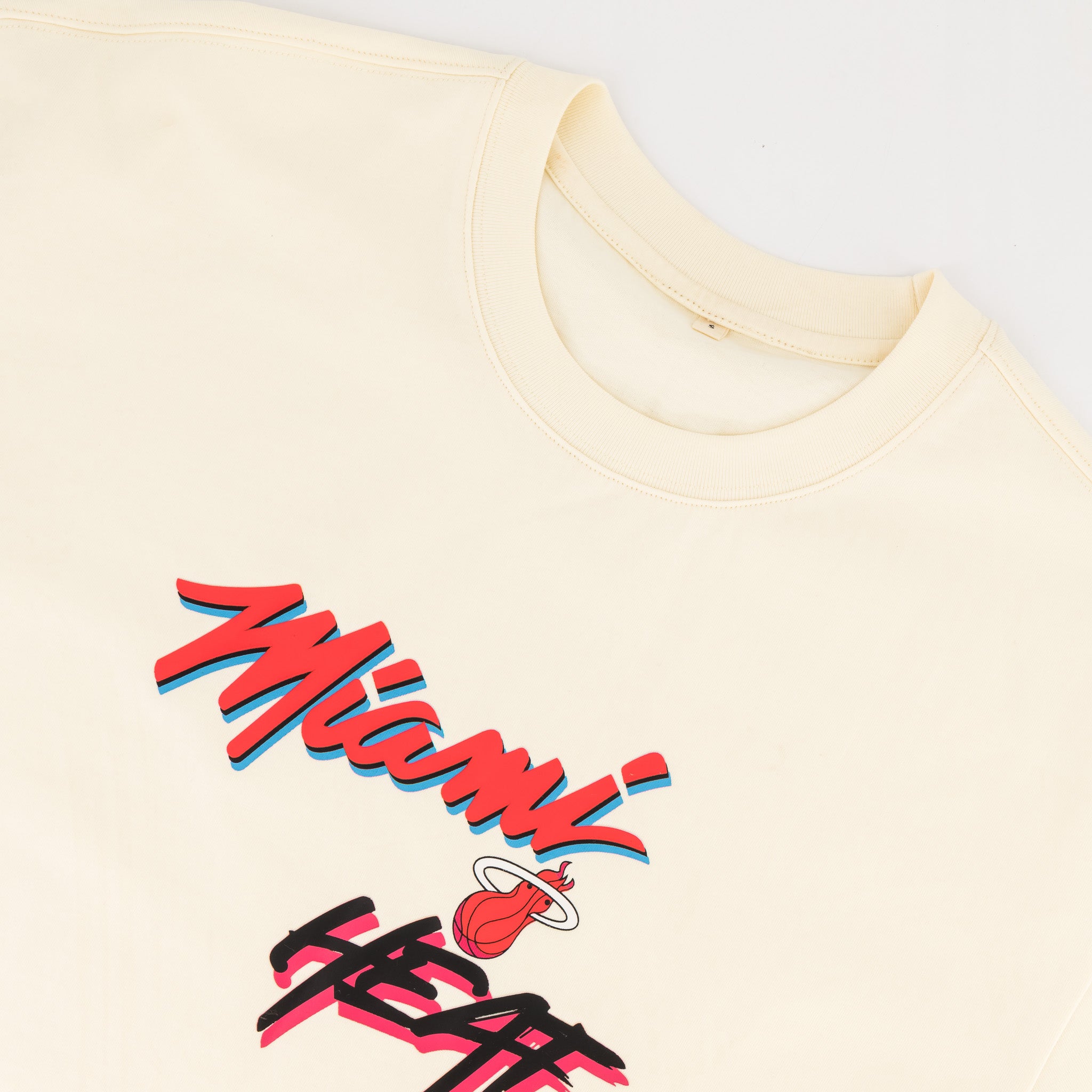 NBA Miami Heat Boxy Tee - Ivory - Old School