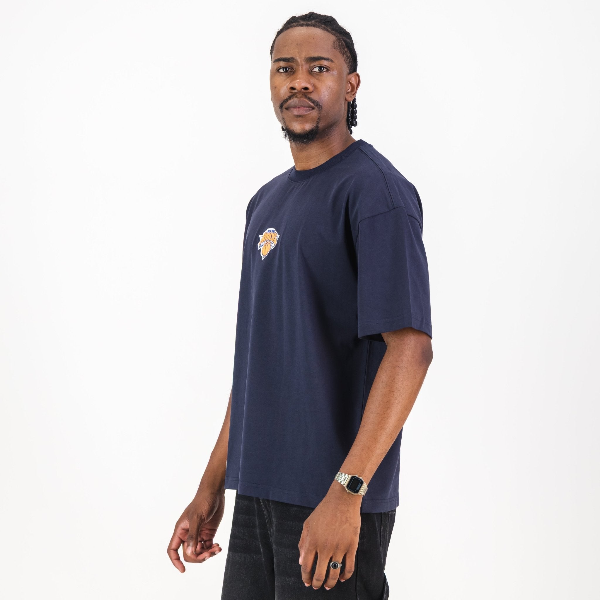 NBA New York Knicks Boxy Tee - Navy - Old School