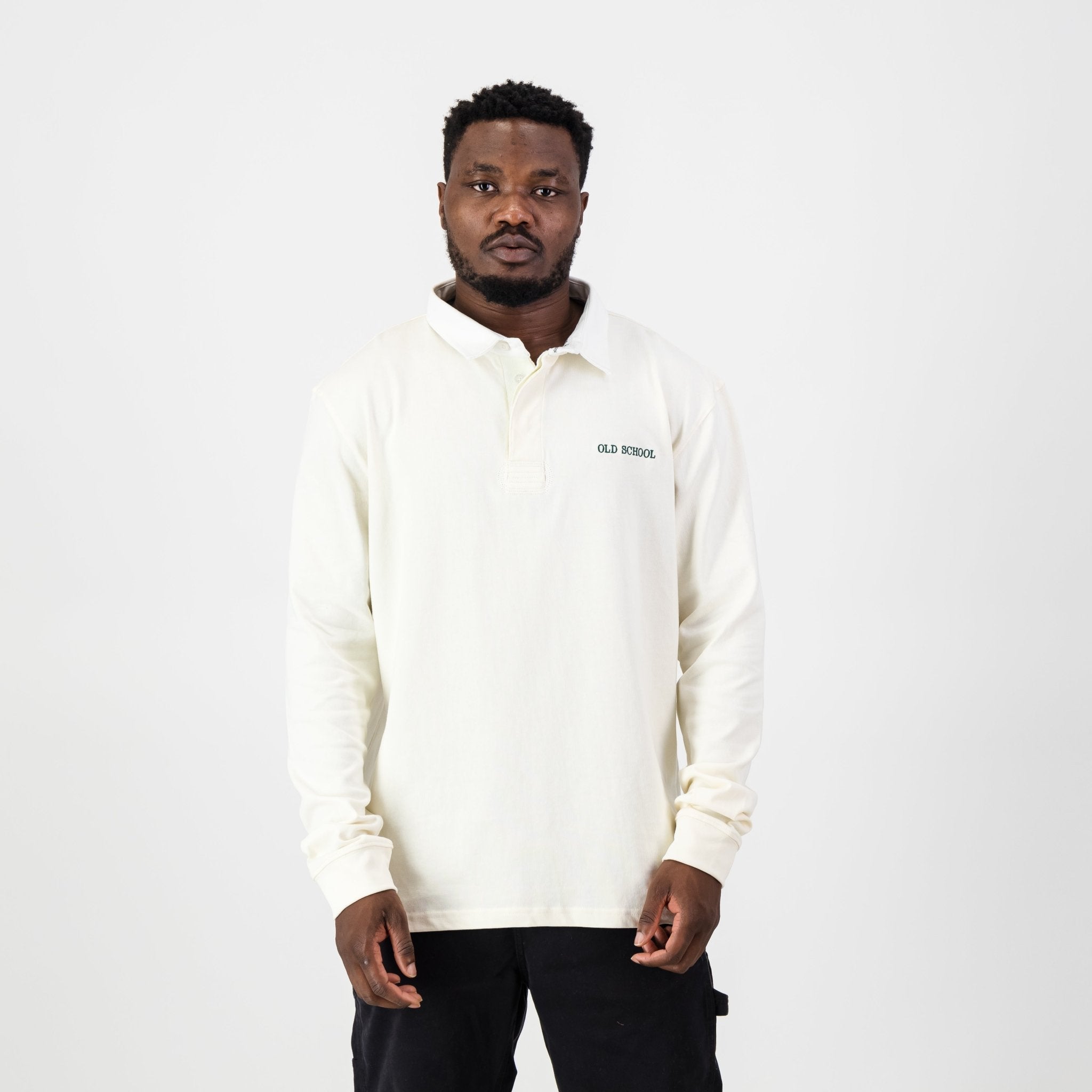Old School Word OS LS Rugby Jersey - Ivory - Old School