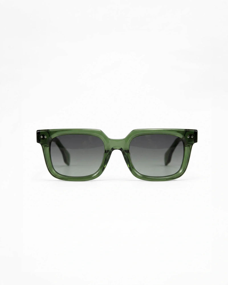 Old School Rectangle Sunglasses-Green