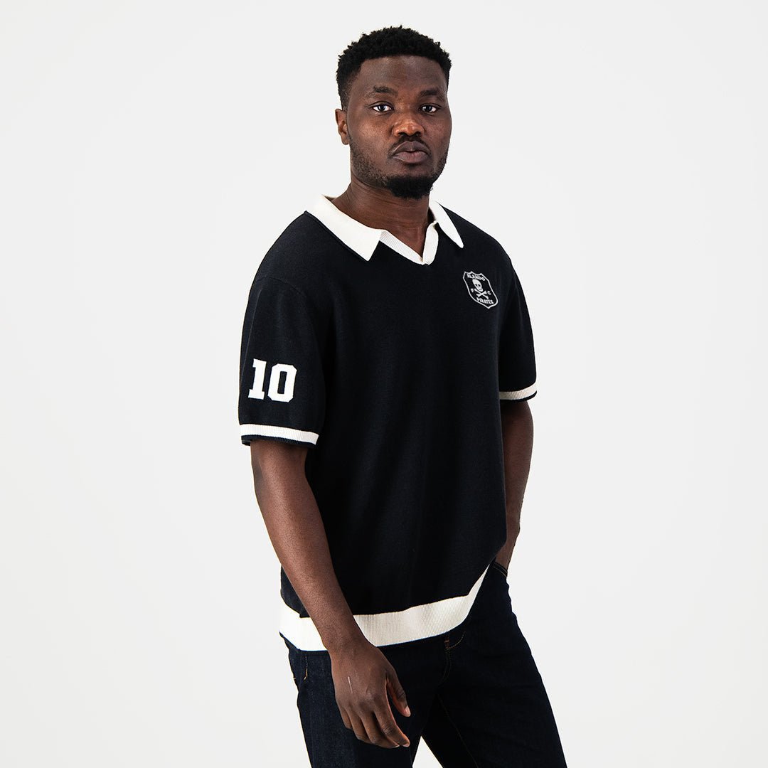 Orlando Pirates Knitted SS Jersey - Black - Old School