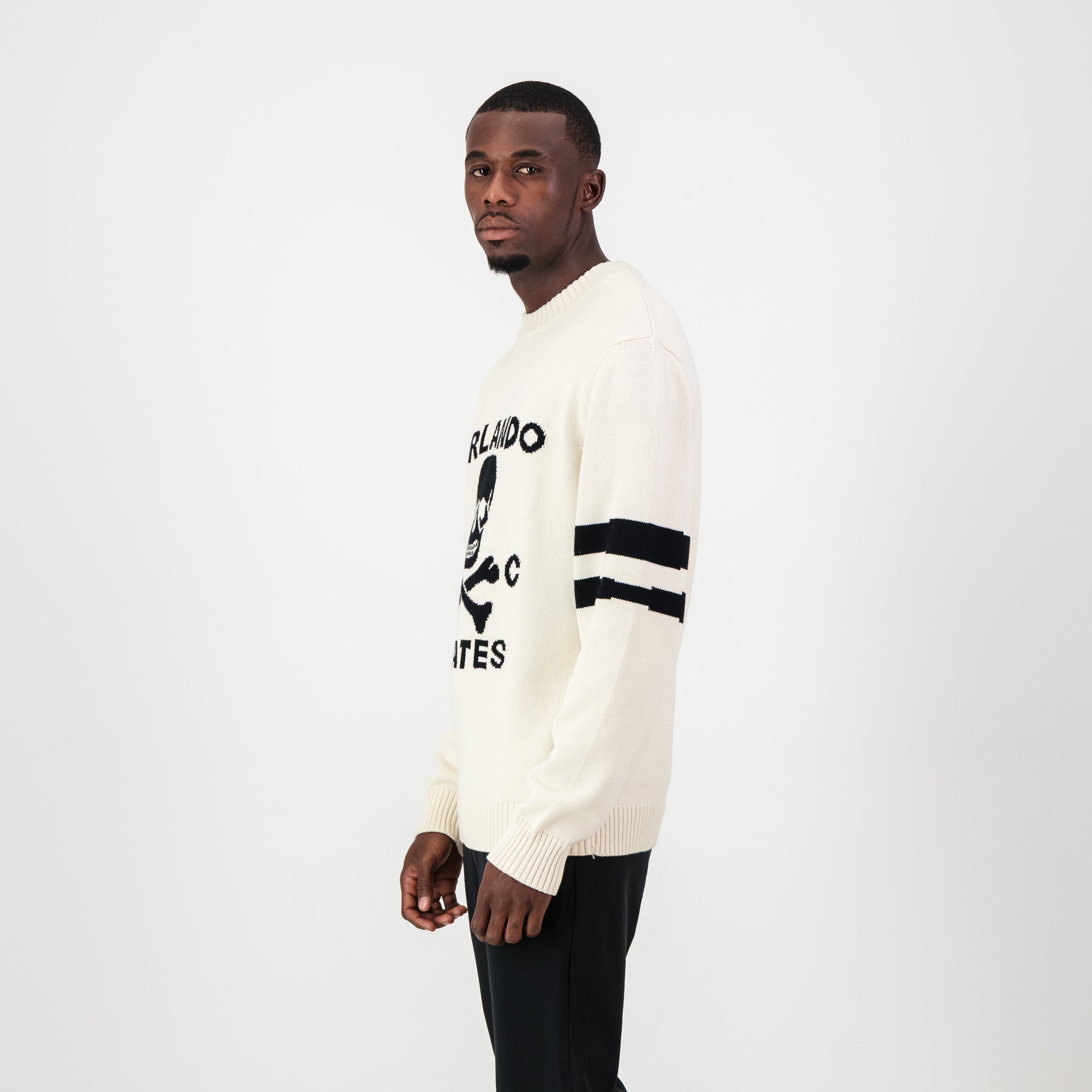 Orlando Pirates Xbone Crew Knit LS Jersey - Ivory - Old School