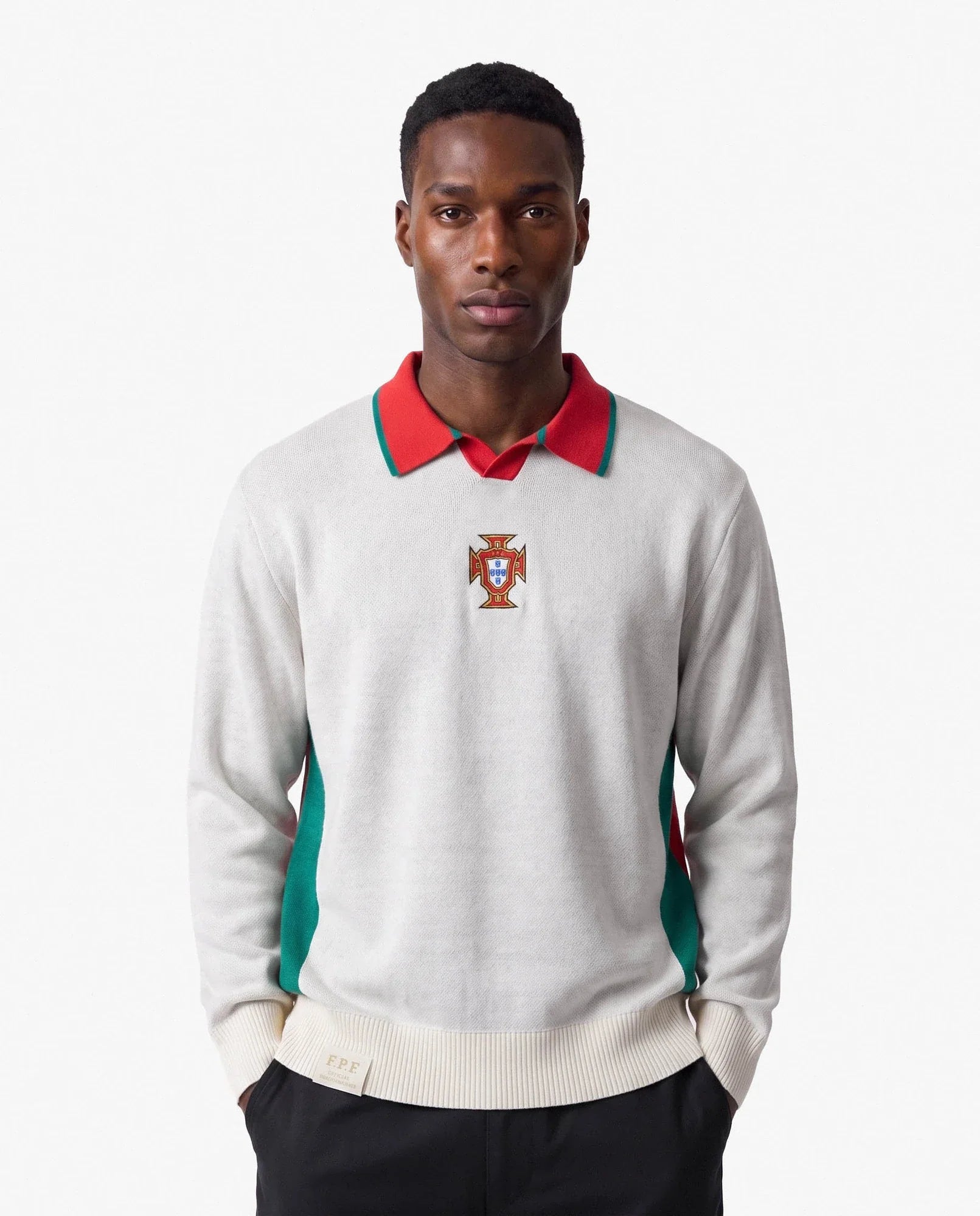 Portugal Legacy Knit LS Polo White