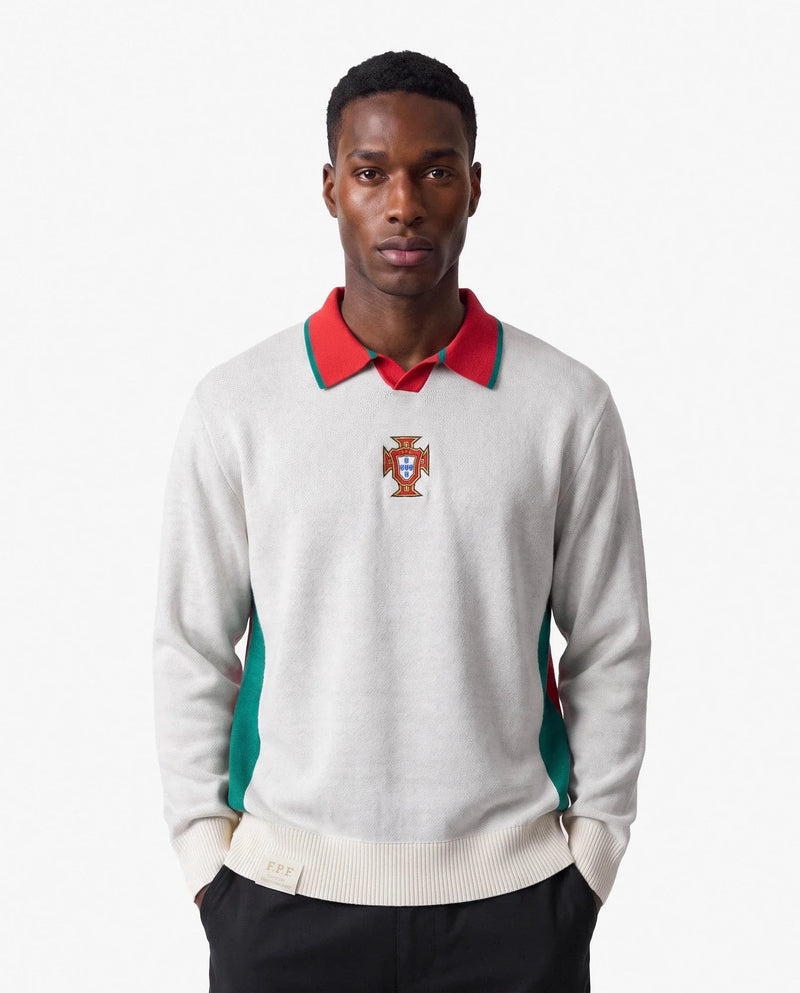 Portugal Legacy Knit LS Polo White