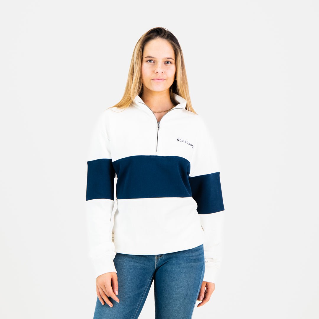 Quarter Zip Sweater - Navy - Old School