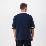 Real Madrid Twill Tape Detail SS Rugby Polo - Navy - Old School