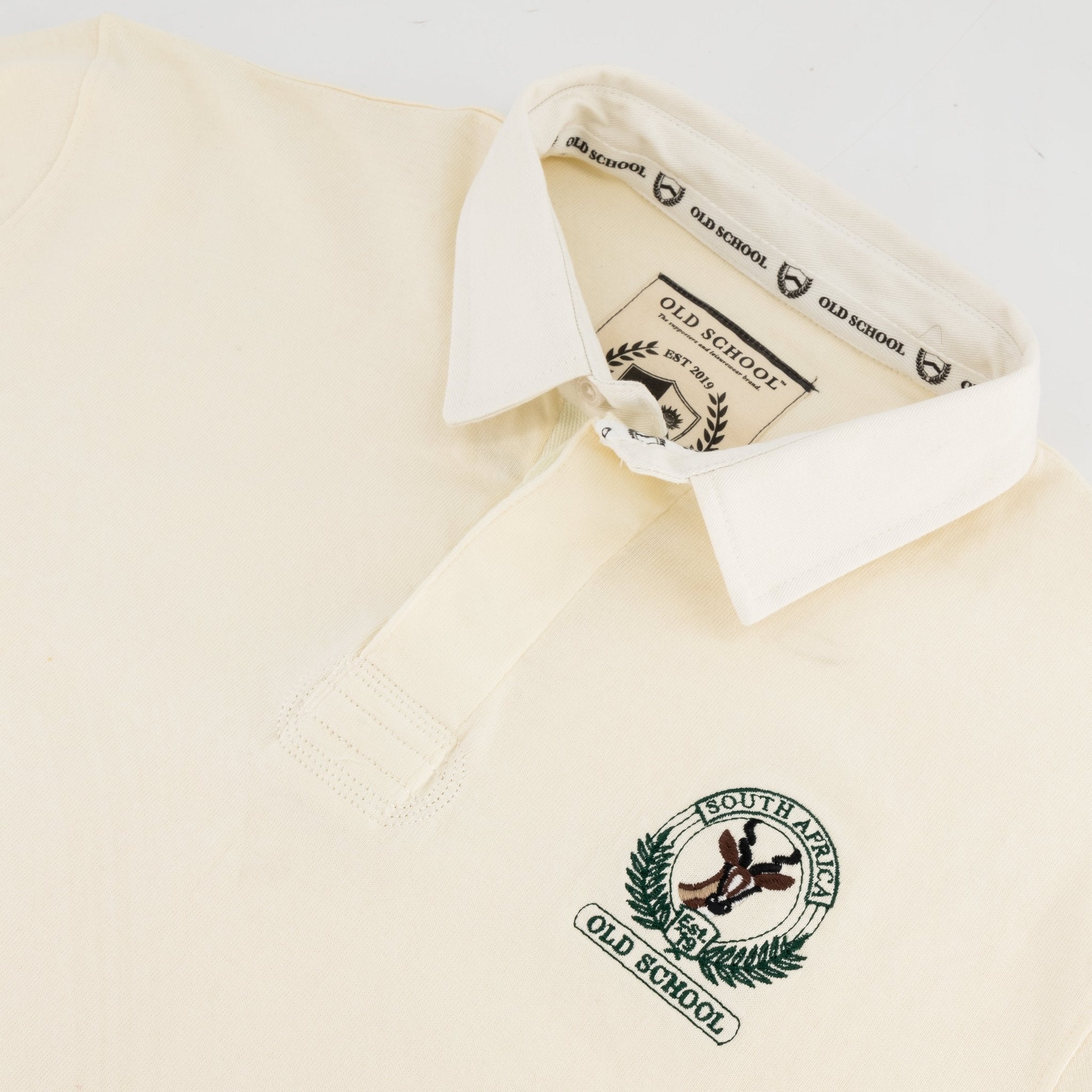 SA Supporters Badge LS Rugby Jersey - Ivory - Old School
