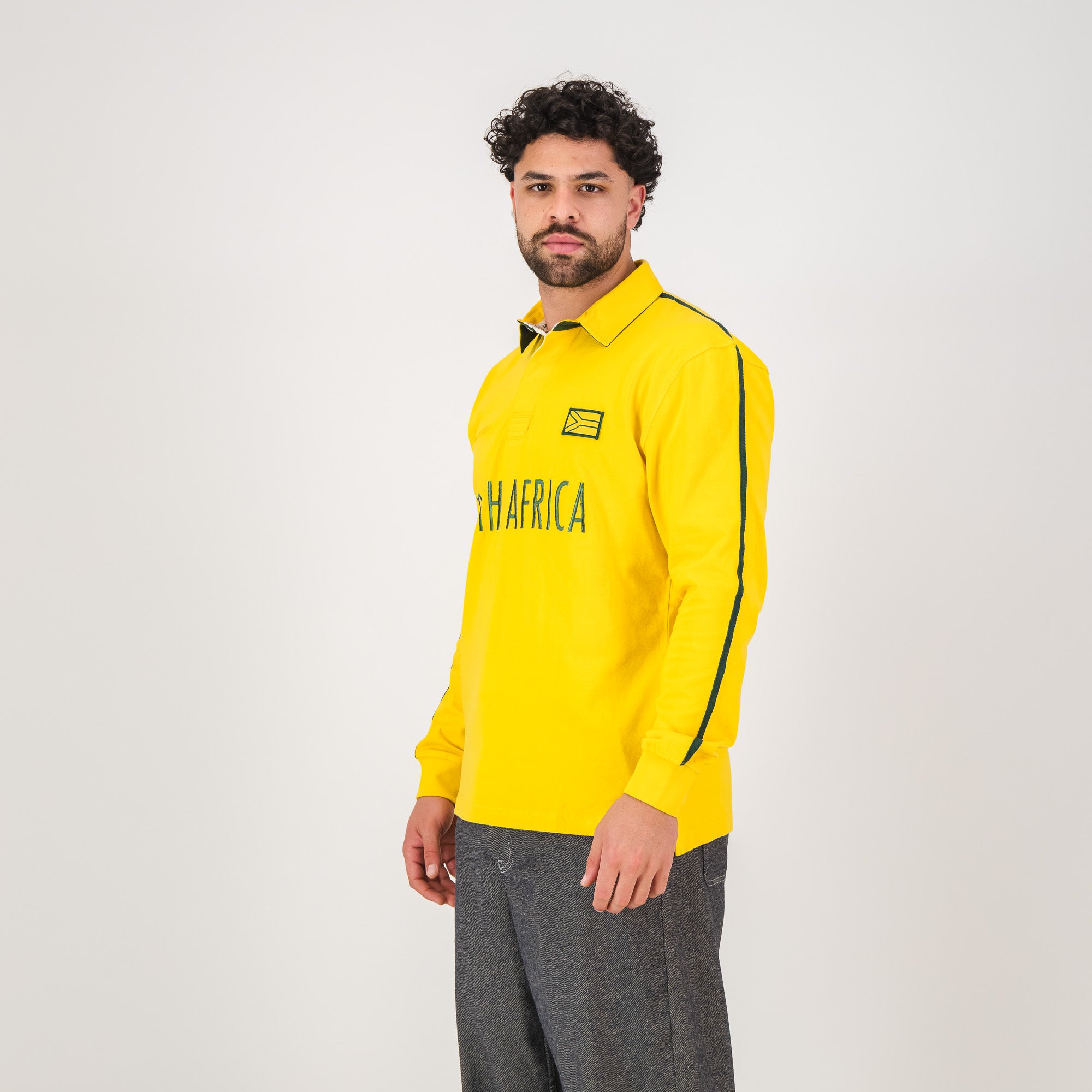 SA Supporters Flag SA LS Rugby Jersey - Spectra Yellow - Old School