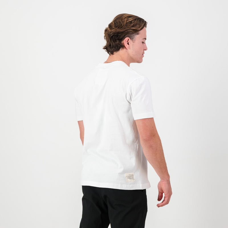 SA Supporters Stamp Reg Crew Tee - White - Old School