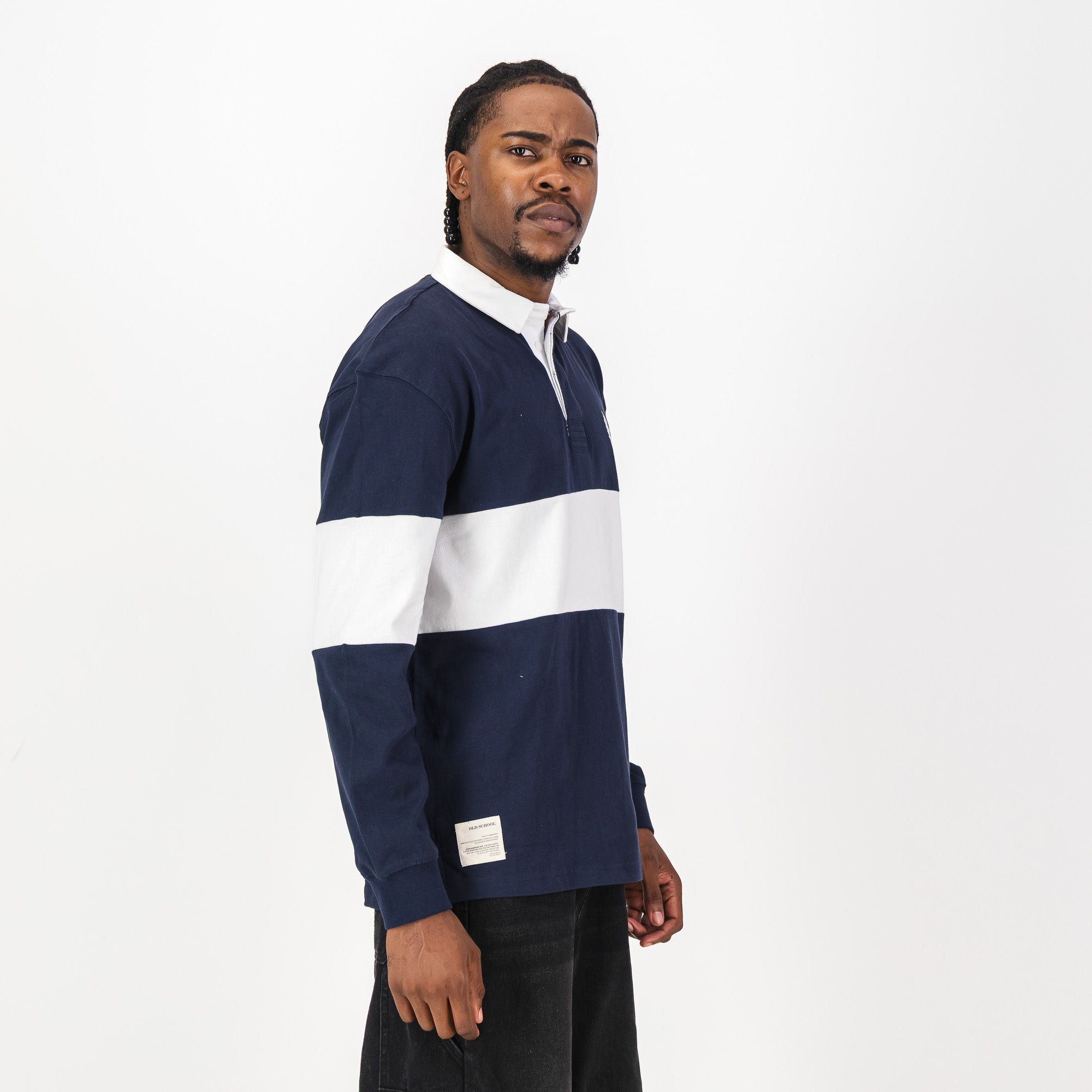 Schools Bridge House Cut & Sew LS Rugby Jersey - Navy - Old School