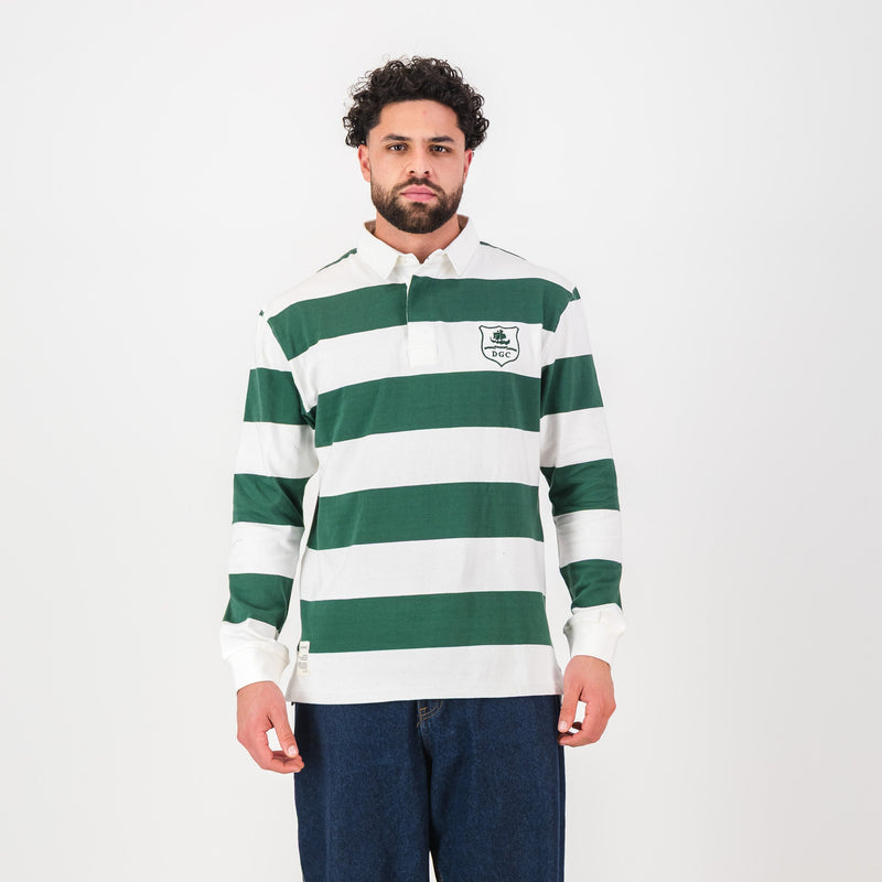Schools Durban Girls College SA Supporters 8X8 Stripe LS Rugby Jersey - OS Green - Old School