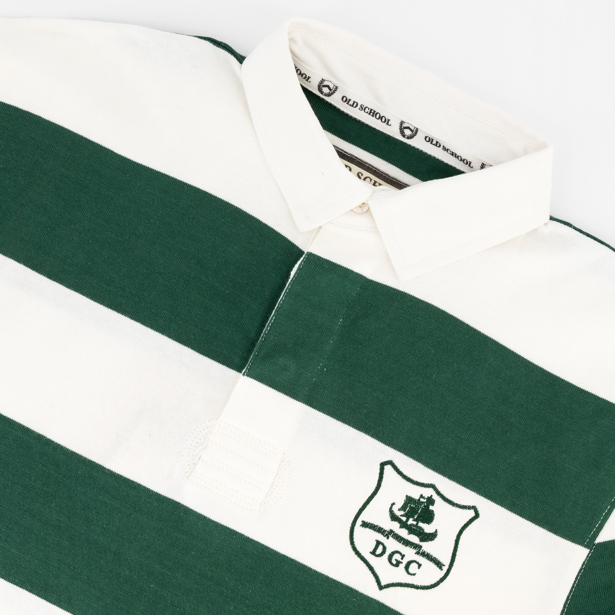 Schools Durban Girls College SA Supporters 8X8 Stripe LS Rugby Jersey - OS Green - Old School