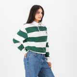 Schools Durban Girls College SA Supporters 8X8 Stripe LS Rugby Jersey - OS Green - Old School