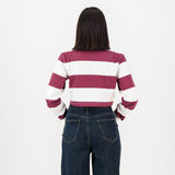 Schools Maties YD 8X8 Striped Crop - Maroon - Old School