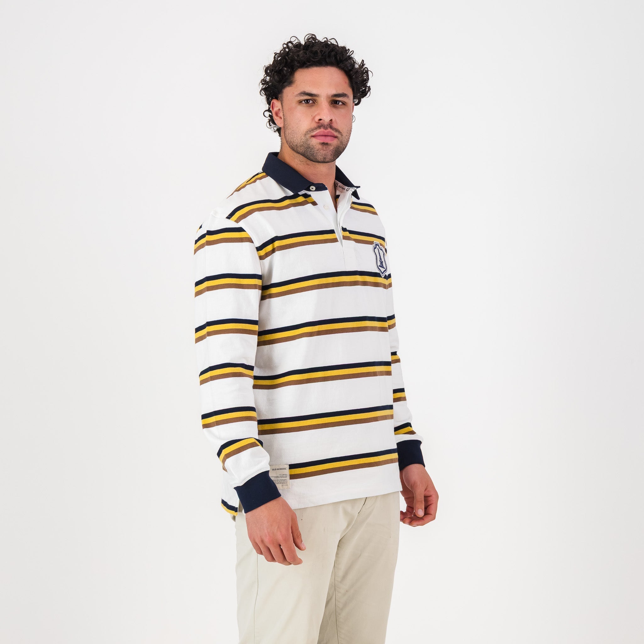 Schools Monument YD LS Rugby Jersey - White - Old School