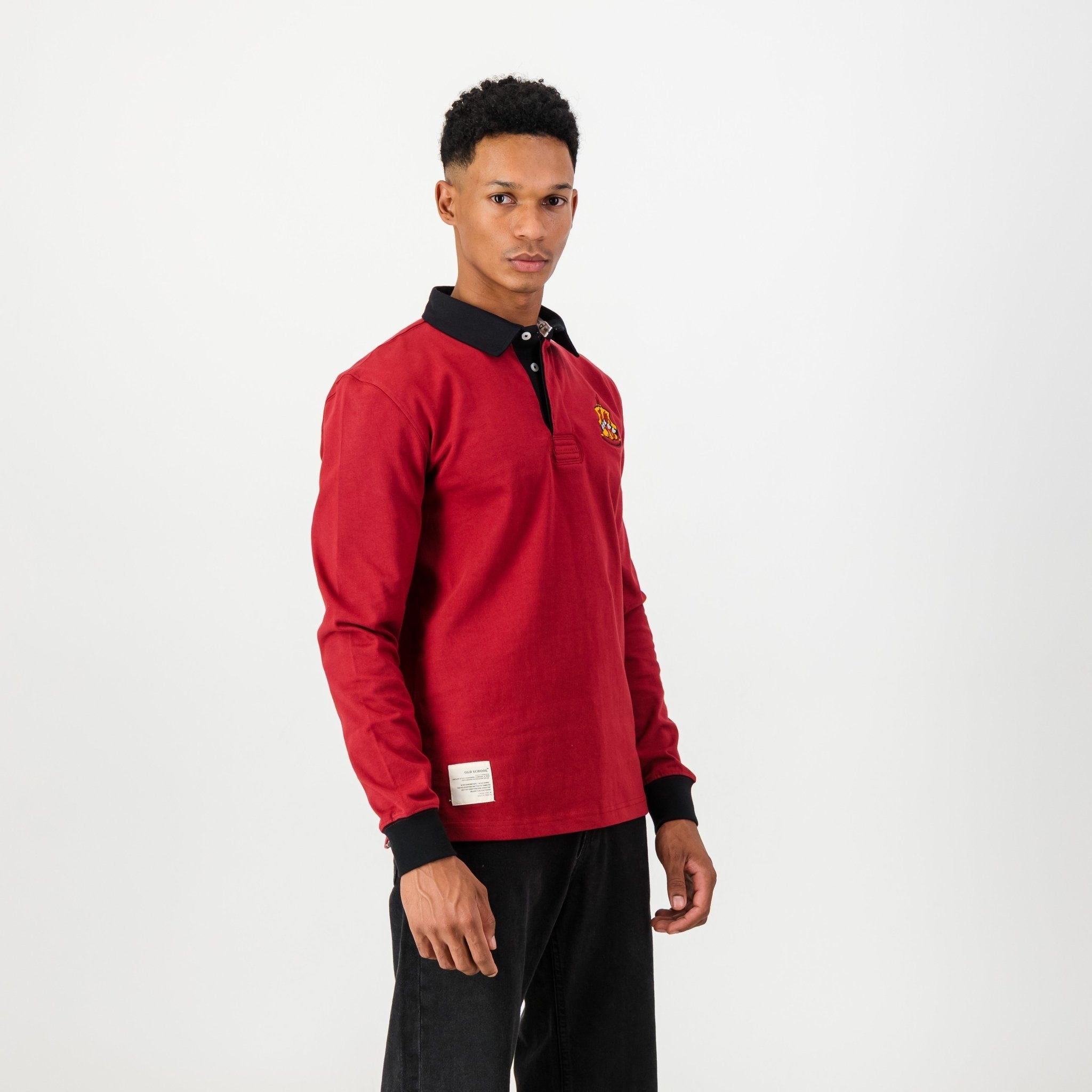 Schools Old Kingswoodian Club LS Rugby Jersey - Red - Old School