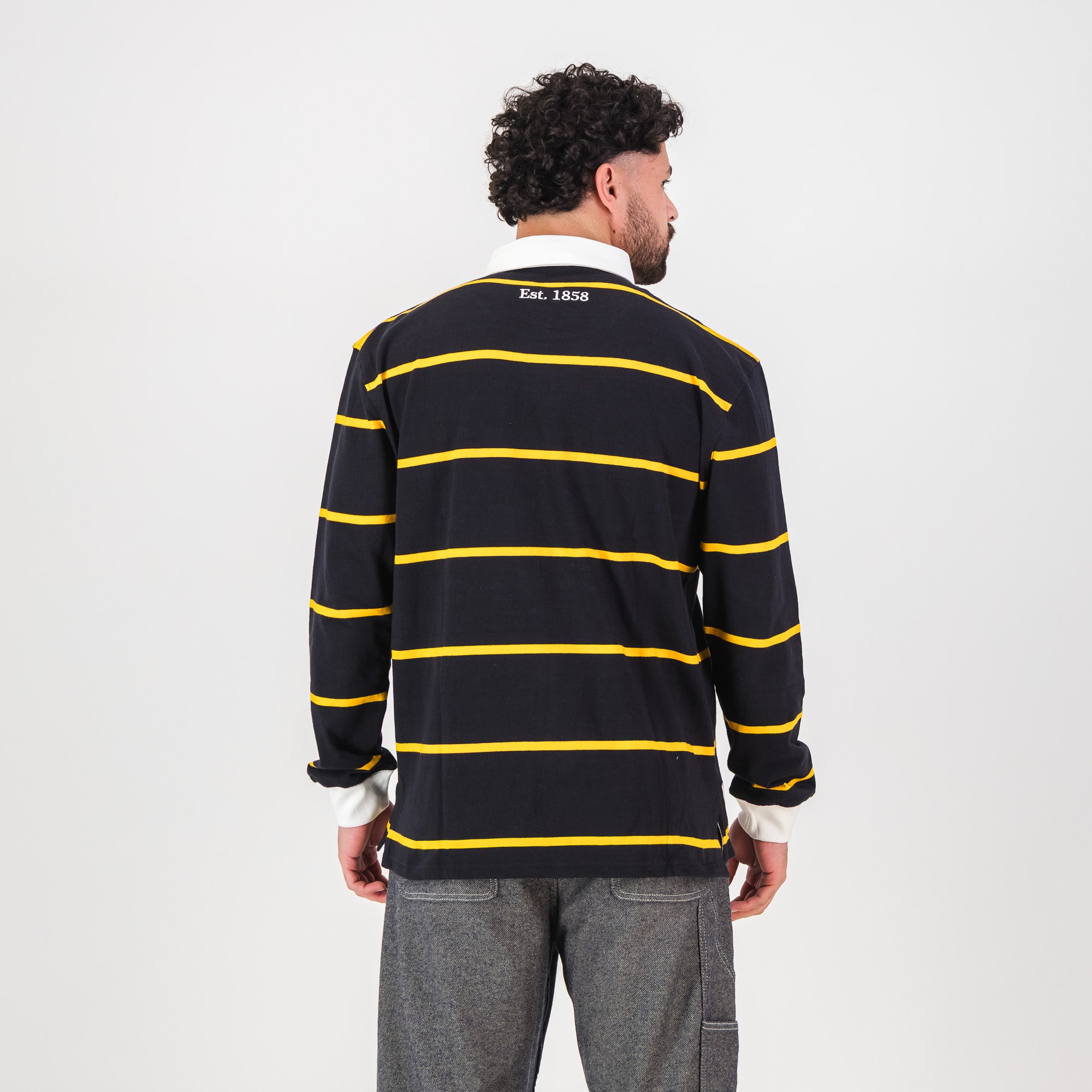 Schools Queens College YD LS Rugby Jersey - Black - Old School