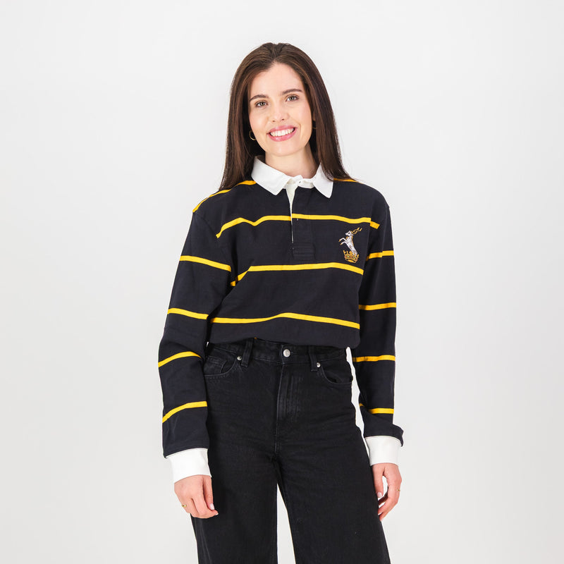 Schools Queens College YD LS Rugby Jersey - Black - Old School