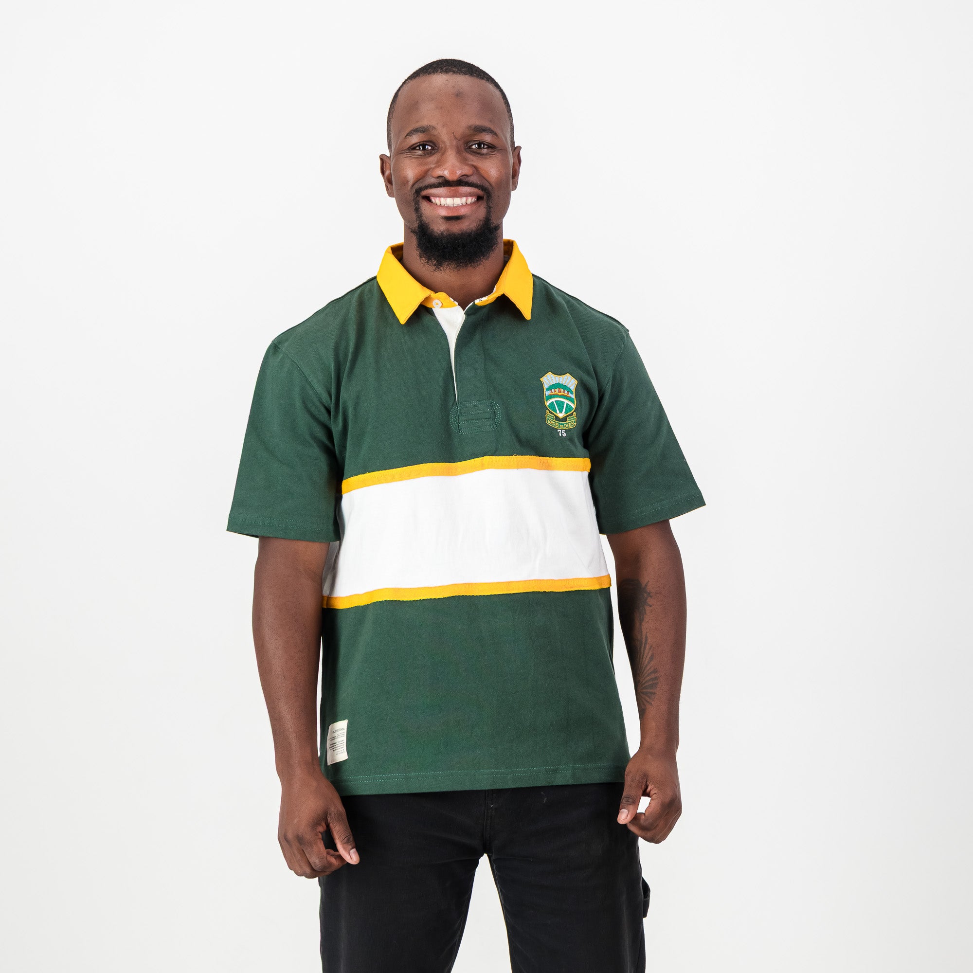 Schools Wonderboom Short Sleeve Rugby Jersey - Os Green - Old School