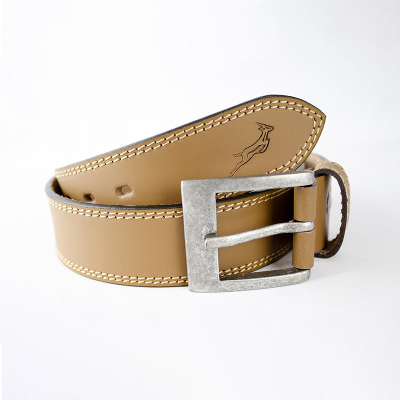 Springboks Double Stitch Belt - Tan - Old School